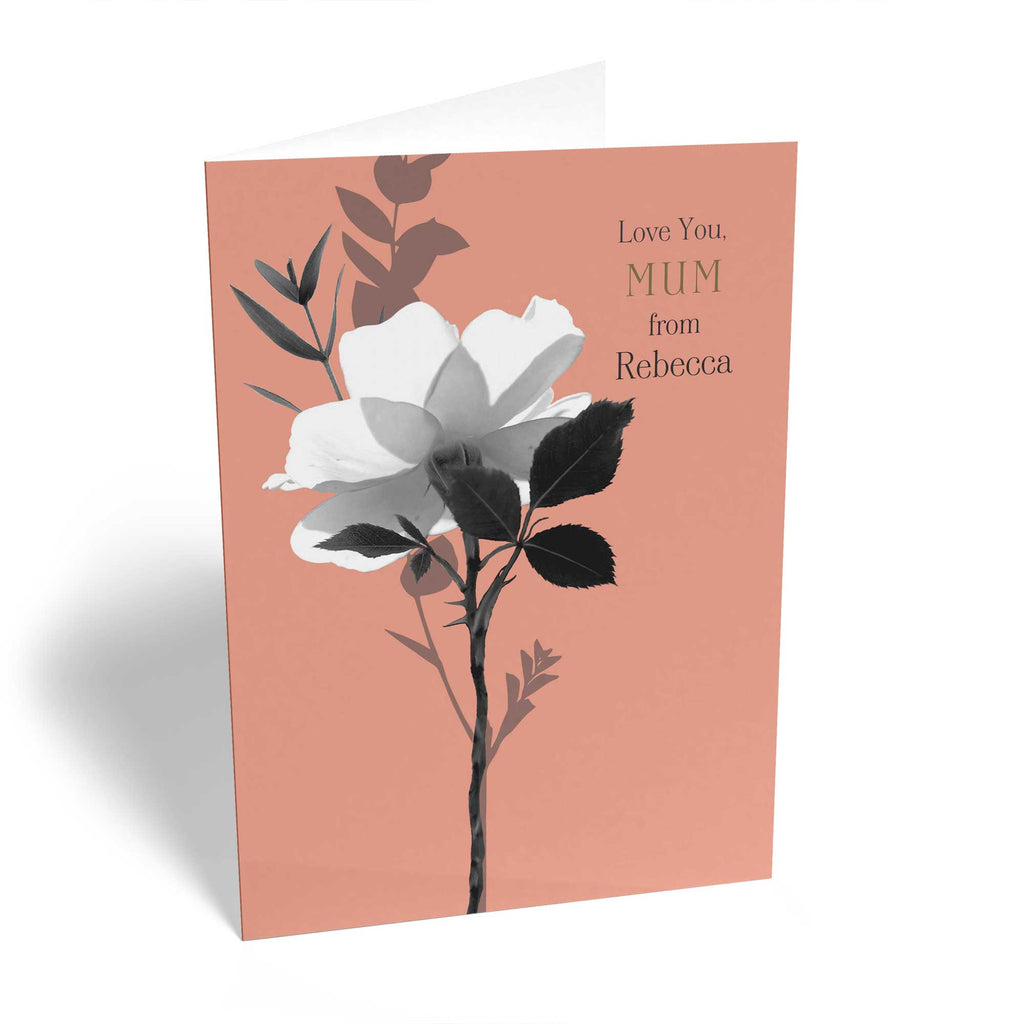 Classic Mum Birthday Editable White Rose