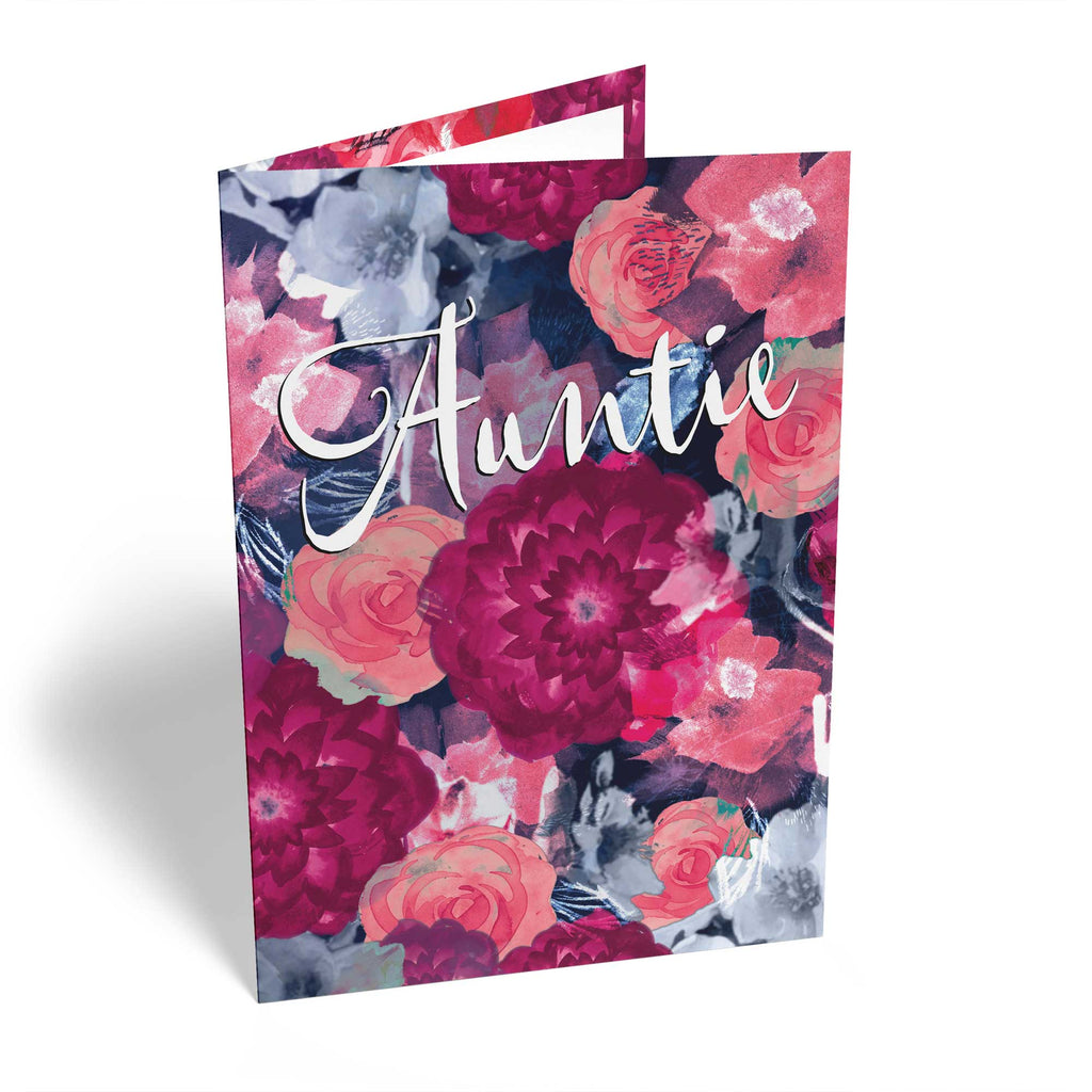 Traditional Auntie Birthday Pink Red White Floral