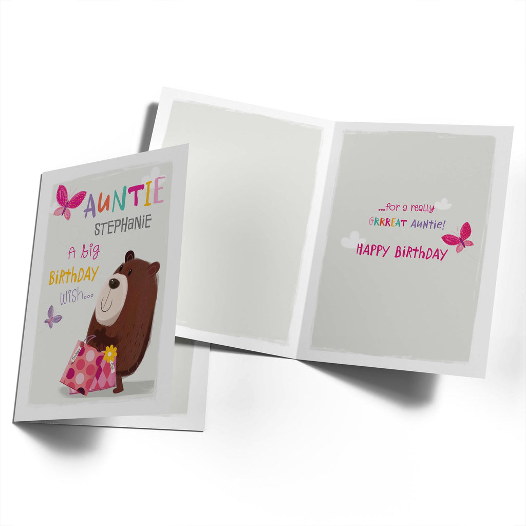 Cute Auntie Birthday Editable All About Gus Bear