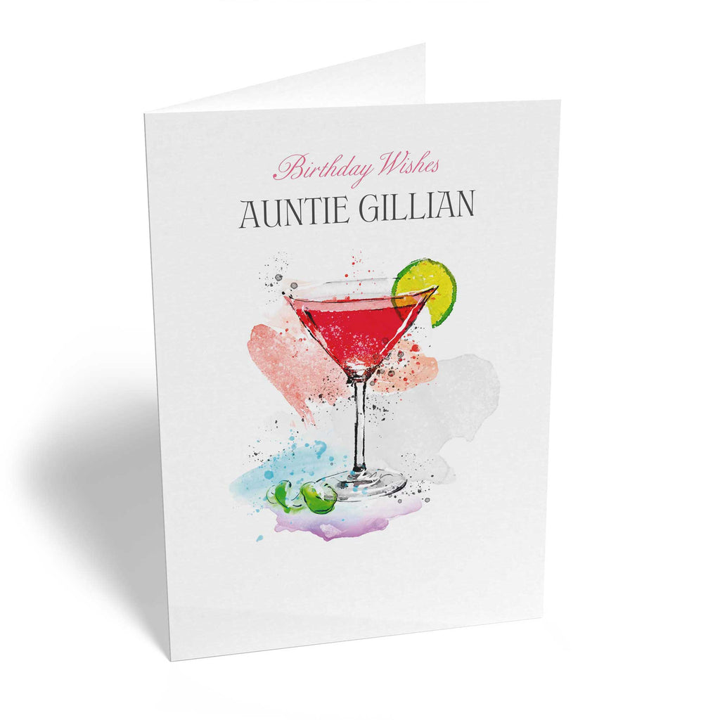 Traditional Auntie Birthday Editable Cocktail