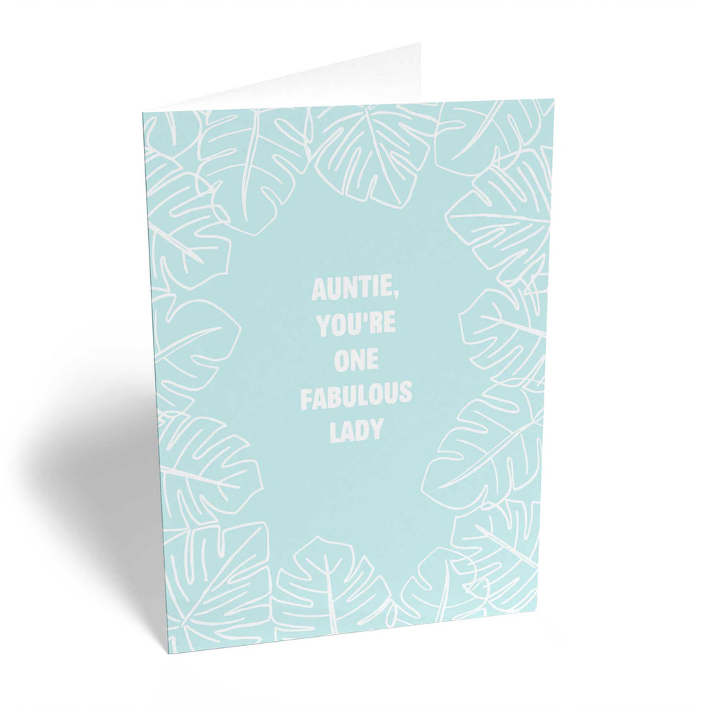 Contemporary Auntie Birthday Editable Leaf Pattern