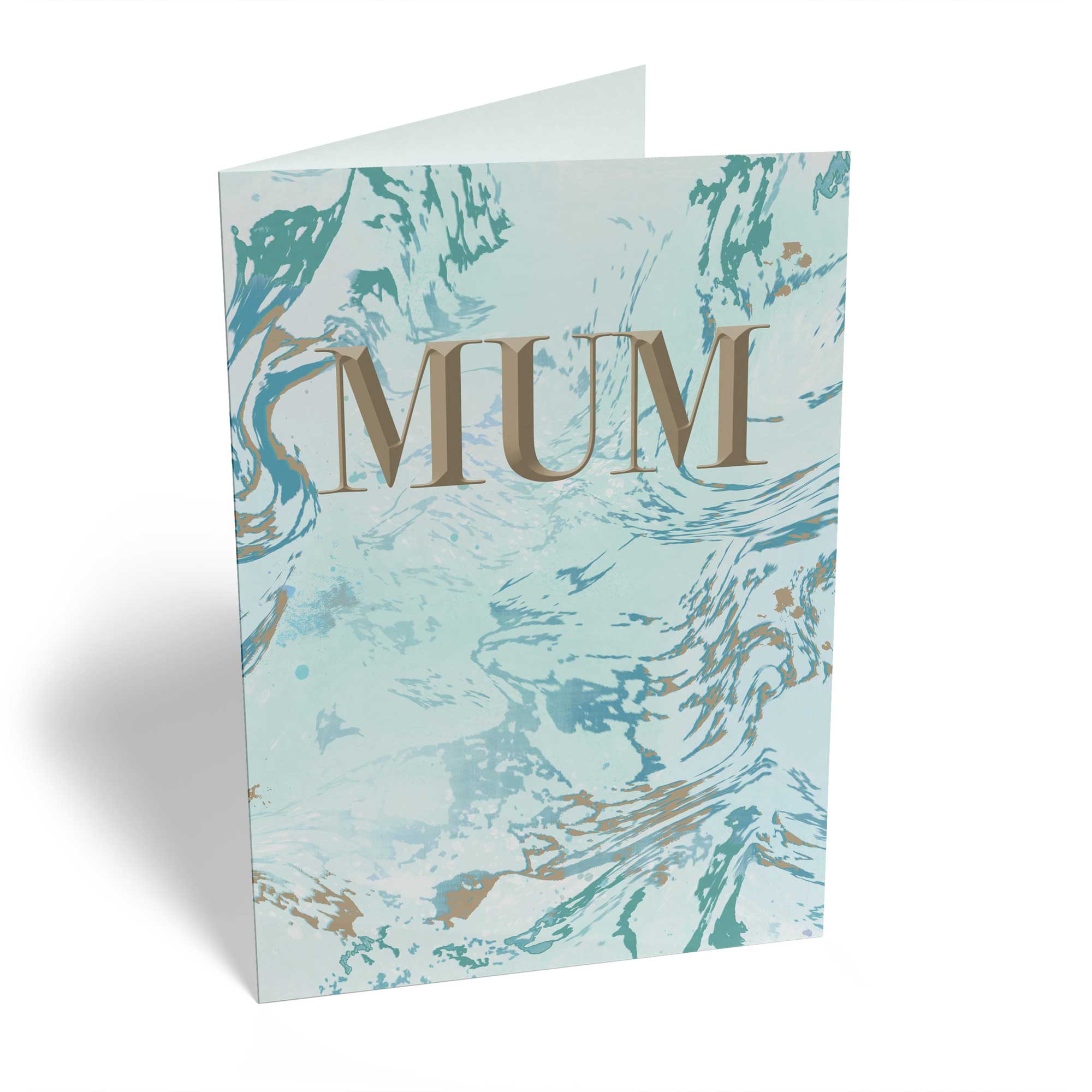 Classic Mum Birthday Blue White Marbled