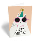 Contemporary Kids Birthday Editable Party Cat