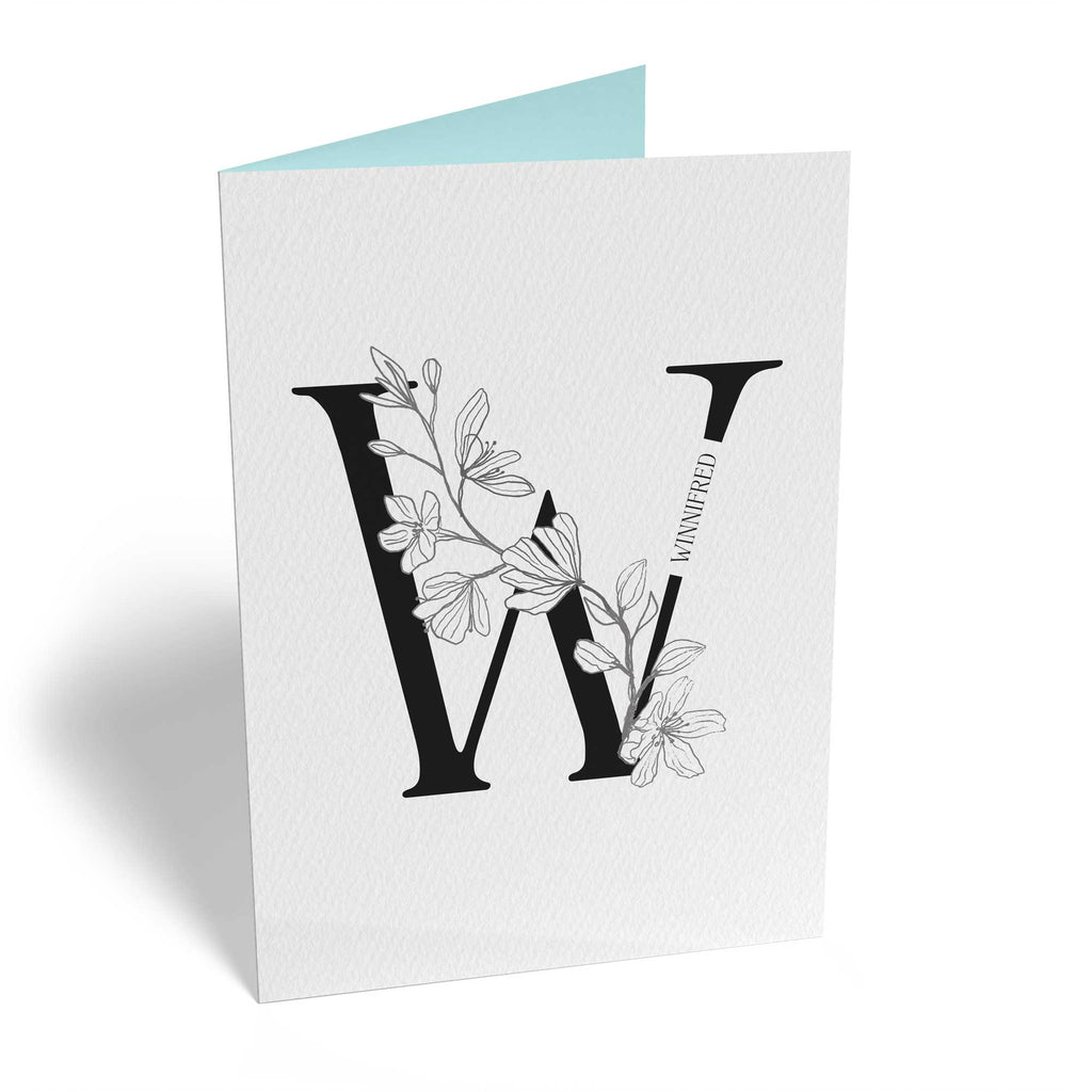 Contemporary Editable Initial Illustrated Letter W