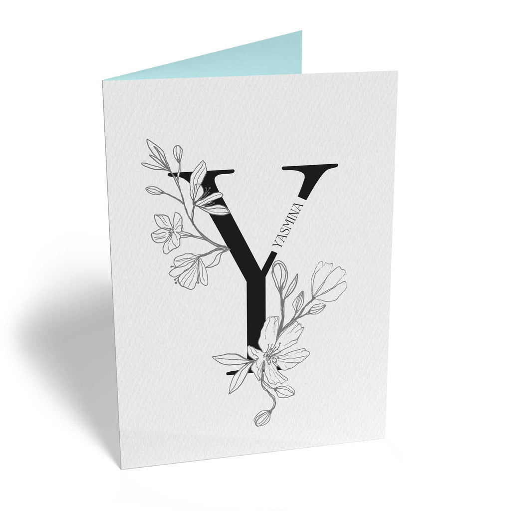 Contemporary Editable Initial Illustrated Letter Y