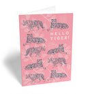 Contemporary Birthday Quirky Hello Tiger Pink