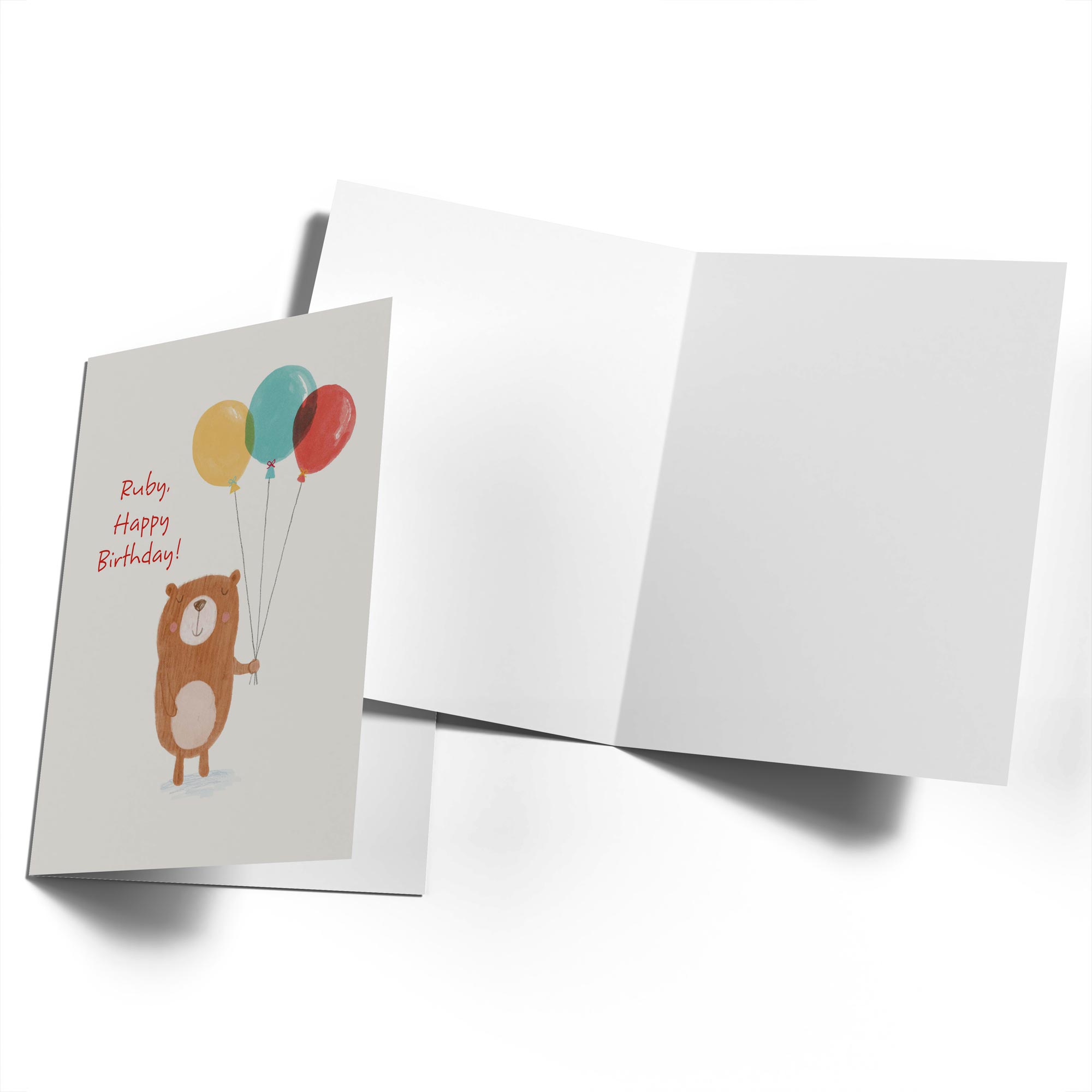 Cute Birthday Editable Bear Balloons