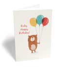 Cute Birthday Editable Bear Balloons