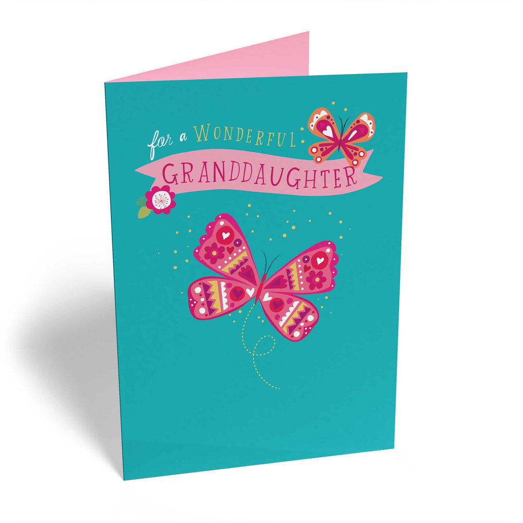 Classic Granddaughter Birthday Pink Butterflies