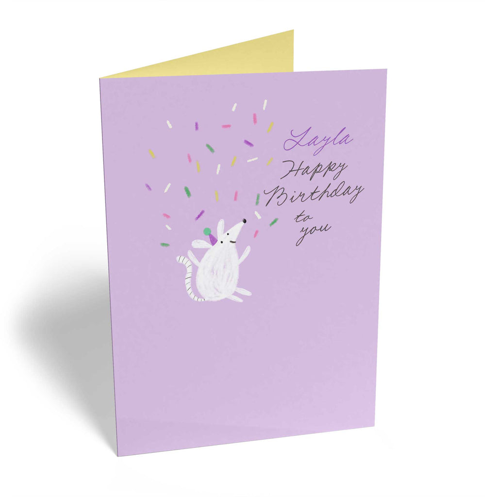 Cute Birthday Editable Mouse Party Hat Confetti
