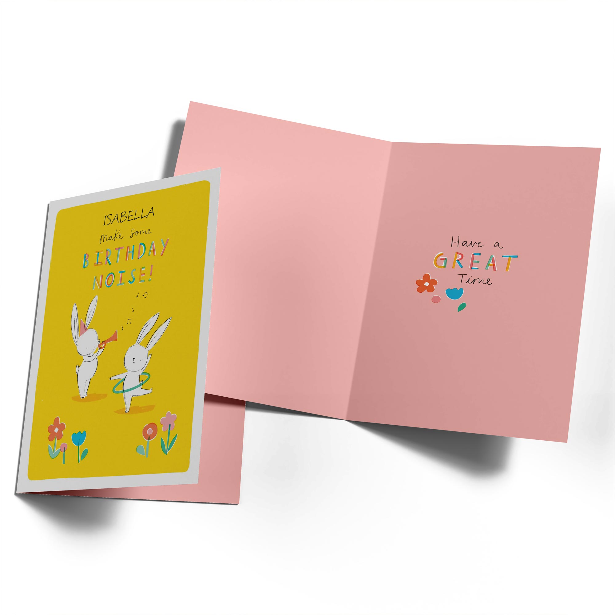 Cute Birthday Editable Bunnies Rabbits Noise