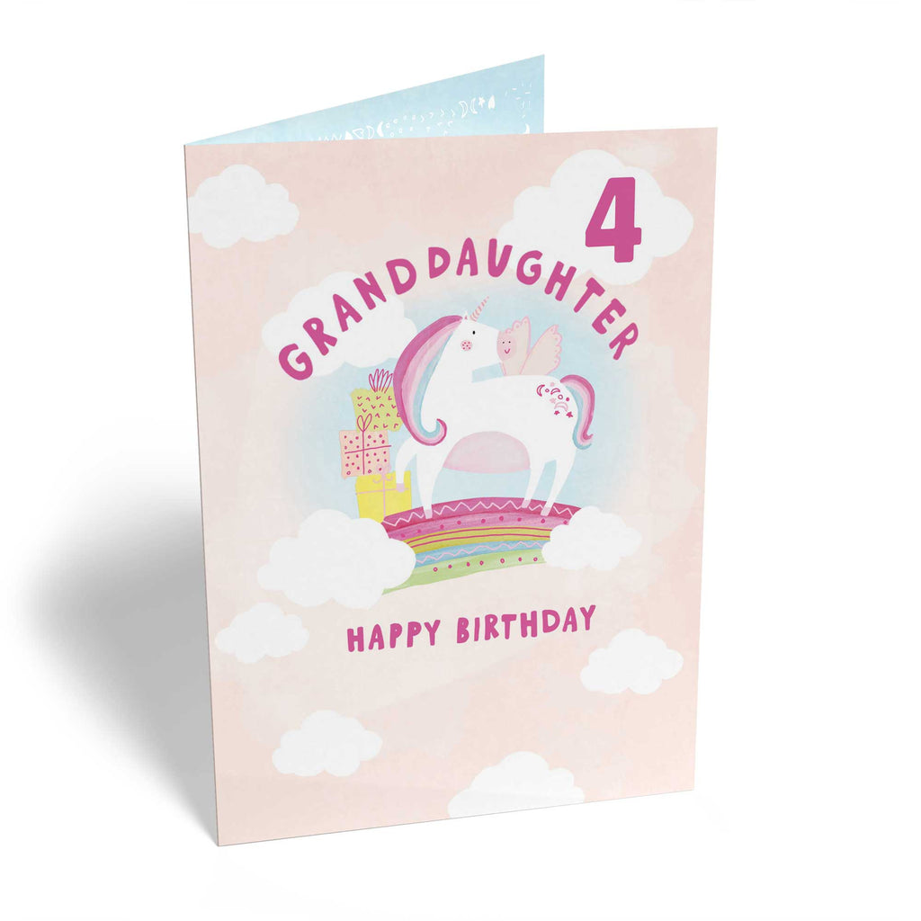 Granddaughter Birthday Kids Age Editable Unicorn