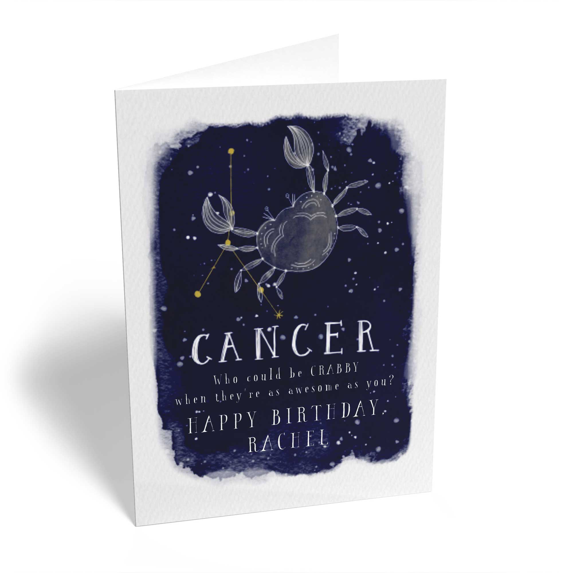 Personalised Cancer Zodiac Symbol Card