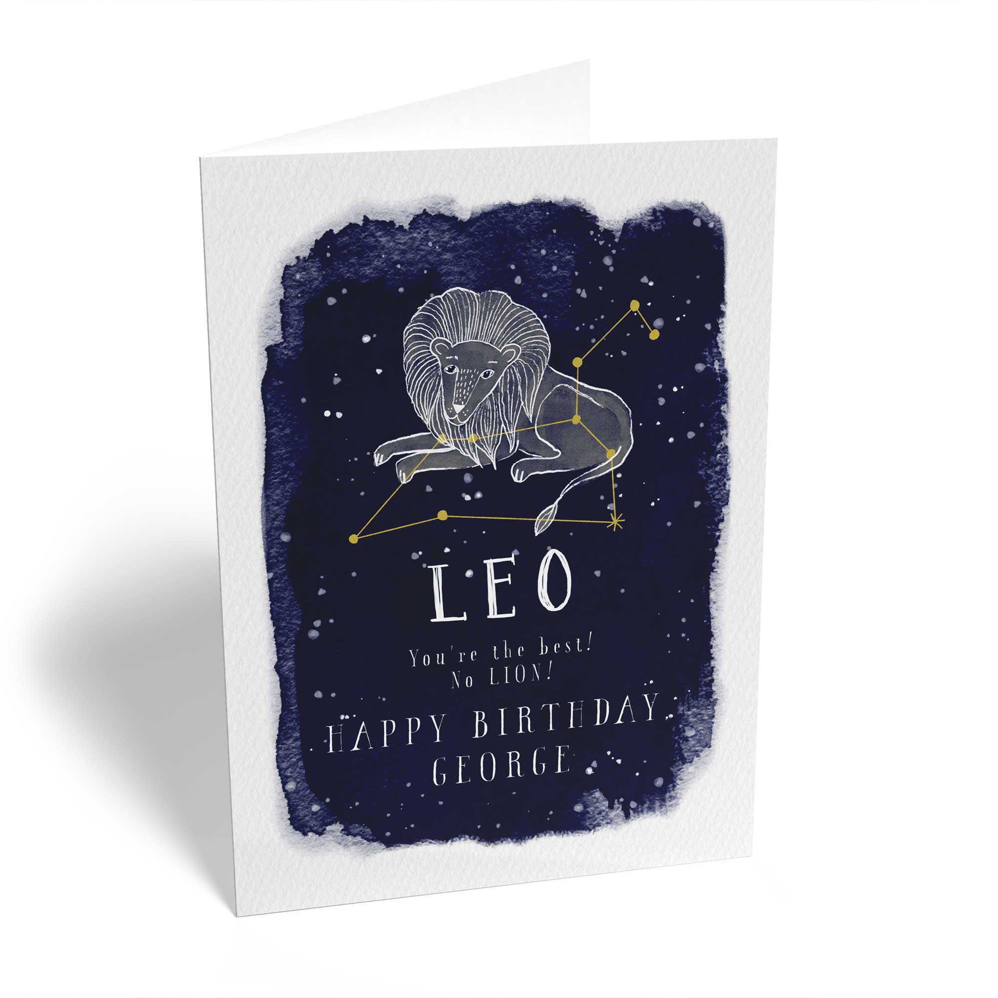 Personalised Leo Zodiac Symbol Card