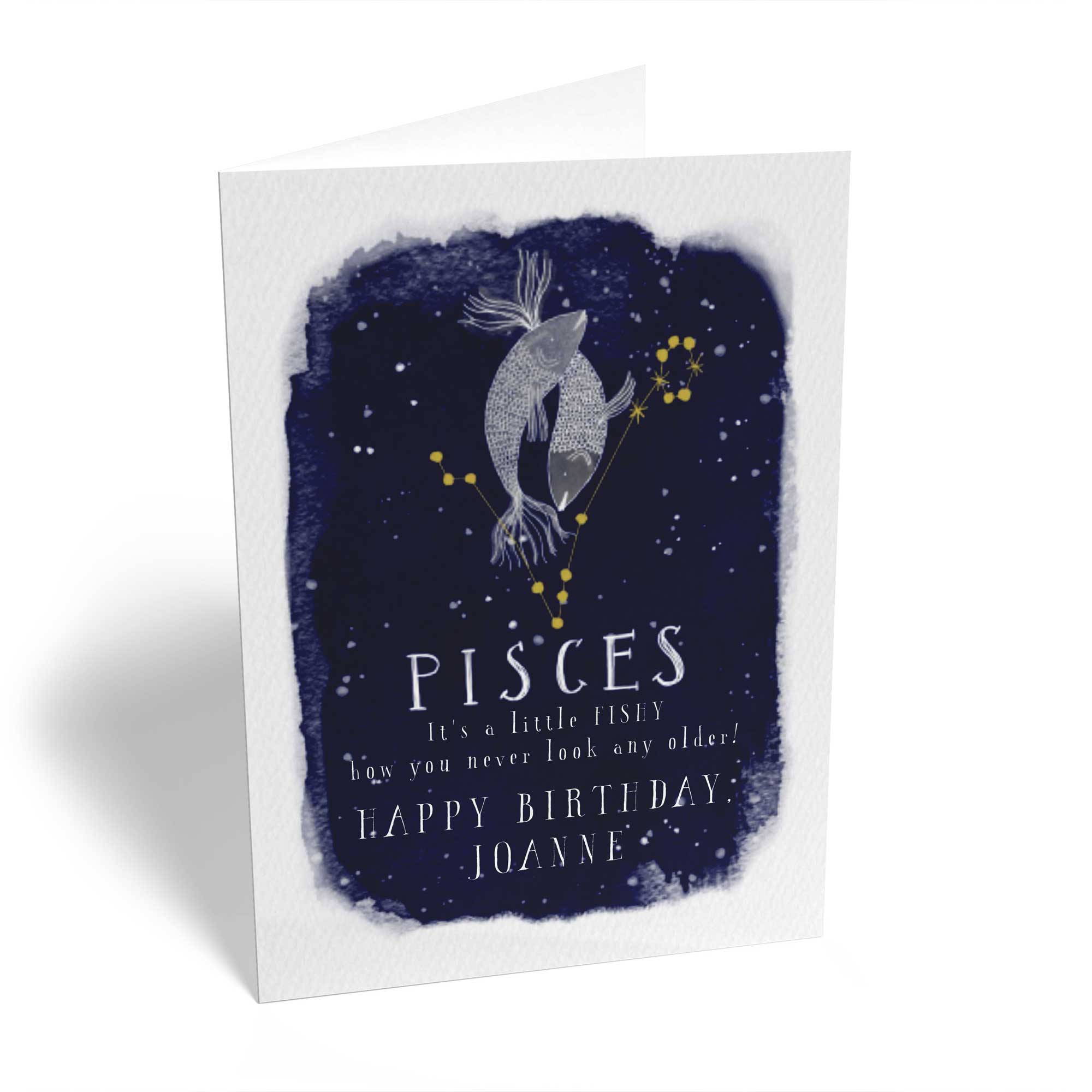 Personalised Pisces Zodiac Symbol Card