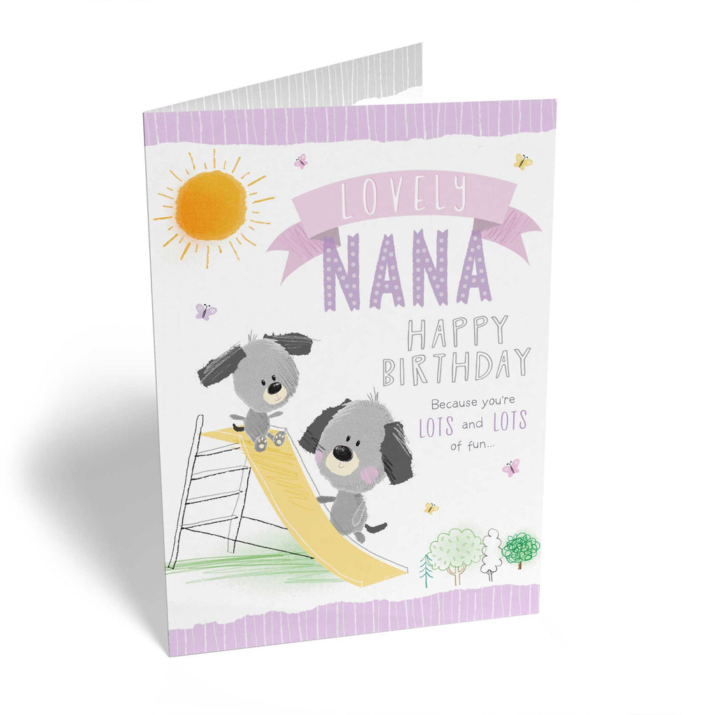 Cute Birthday Nana Illustrated Dogs Playground