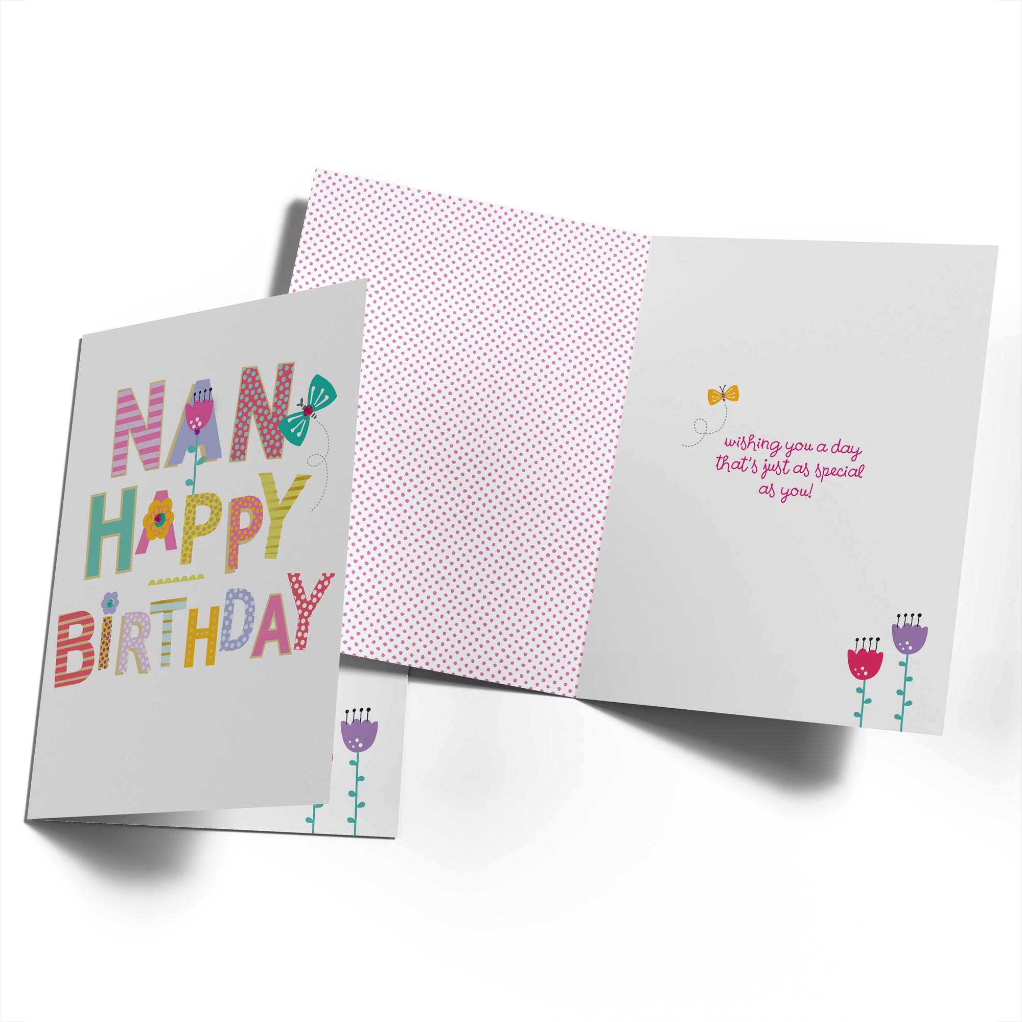 Contemporary Nan Birthday Bold Patterned Text