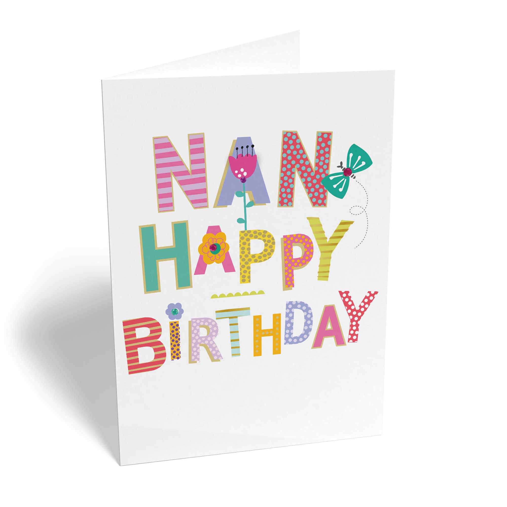 Contemporary Nan Birthday Bold Patterned Text