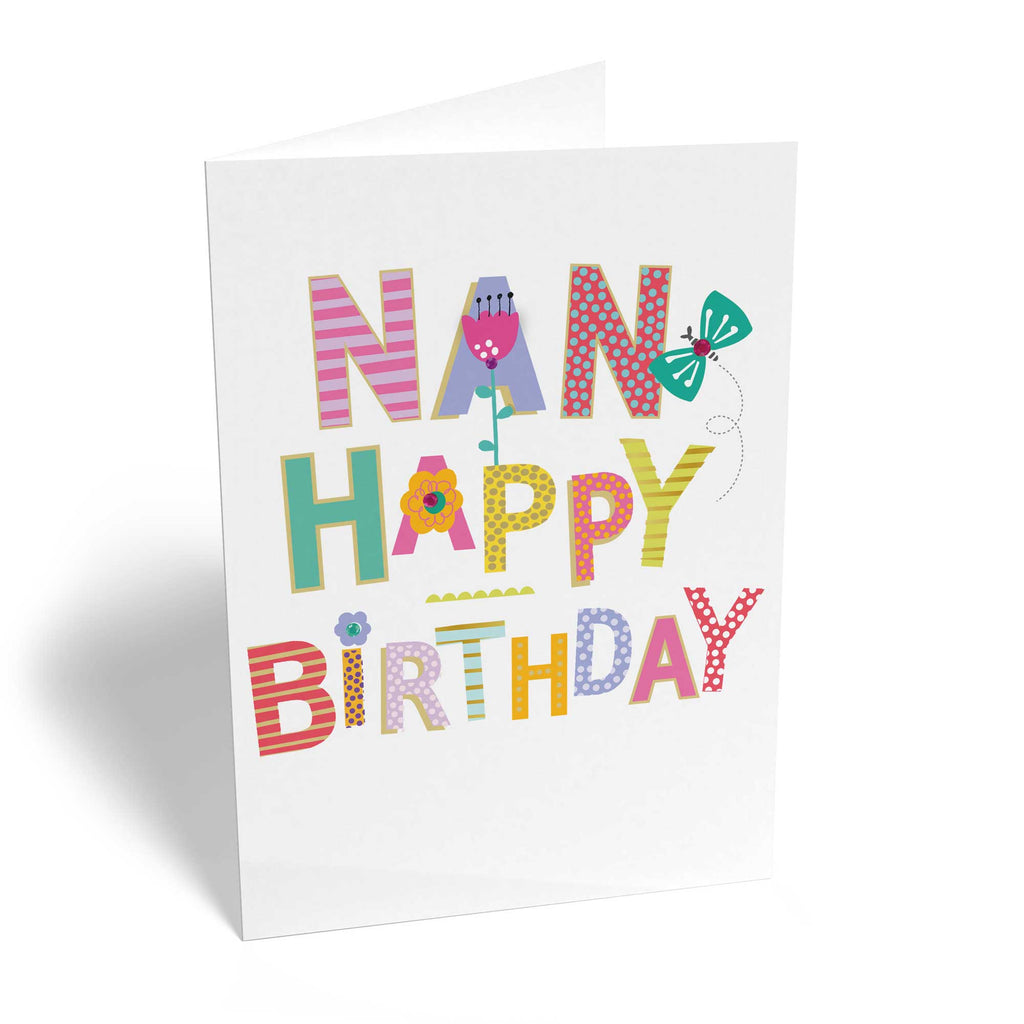 Contemporary Nan Birthday Bold Patterned Text