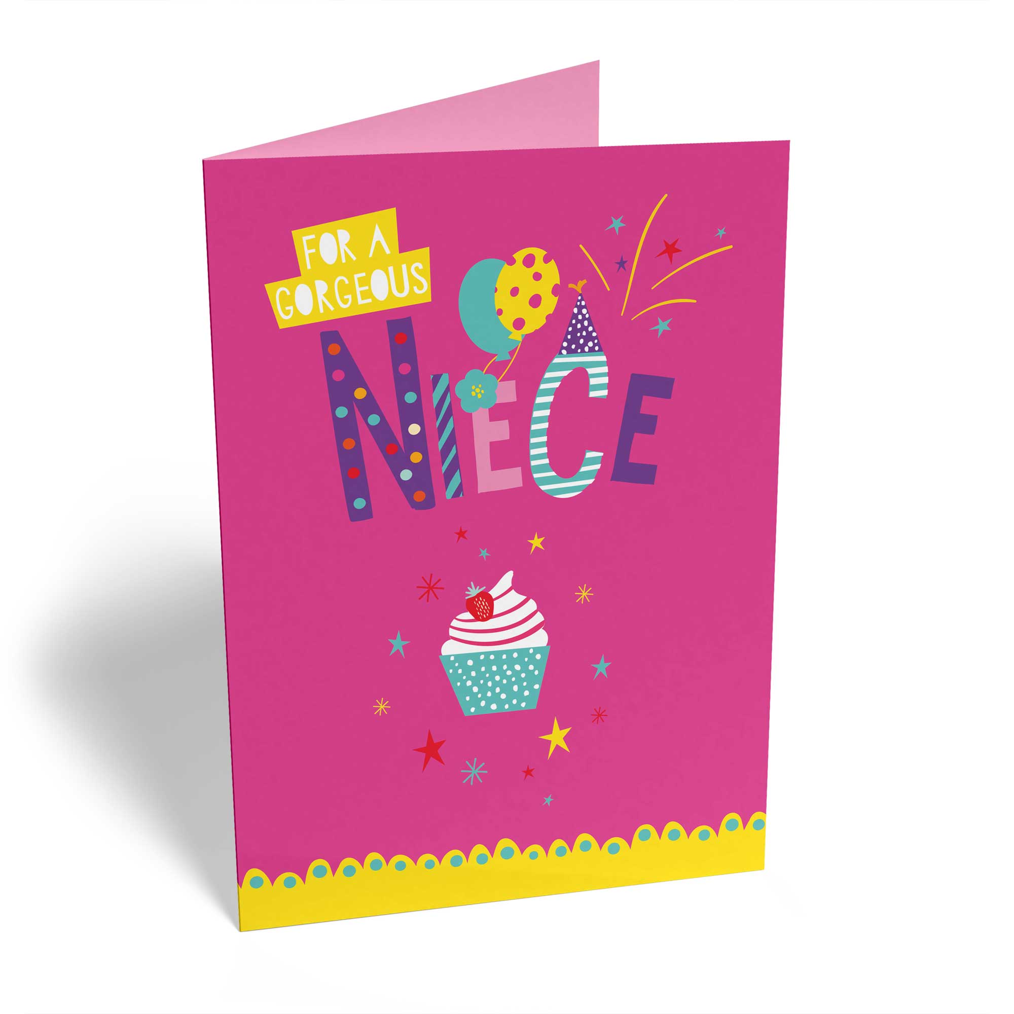 Contemporary Niece Birthday Fun Bright Cupcake