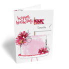 Classic Birthday Editable Cake Flowers Pink