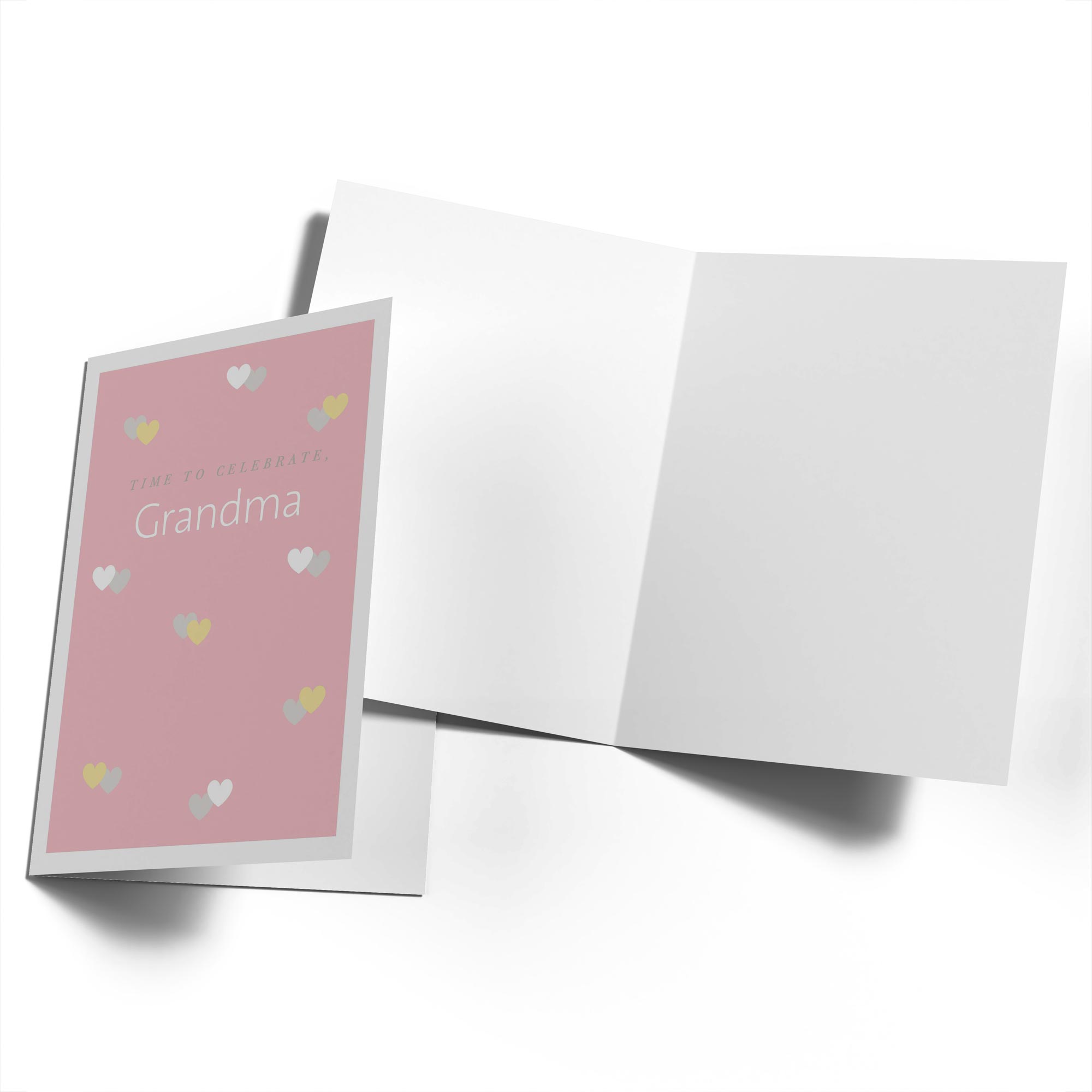 Contemporary Grandma Birthday Editable Hearts Pink