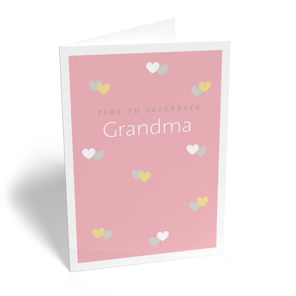 Contemporary Grandma Birthday Editable Hearts Pink