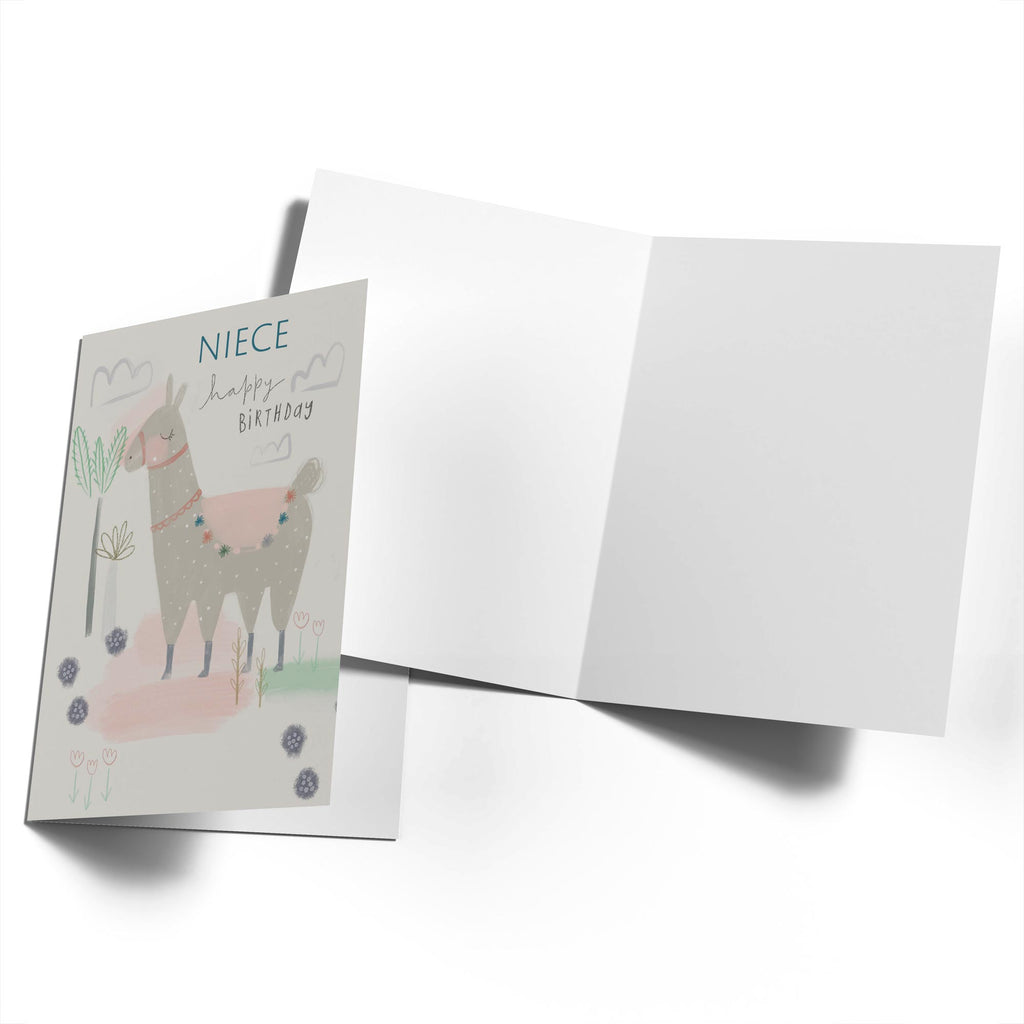 Niece Birthday Contemporary Kids Editable Llama