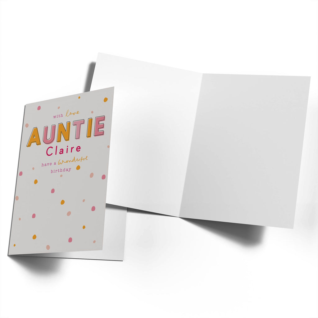 Contemporary Birthday Auntie Dotty Pink Yellow