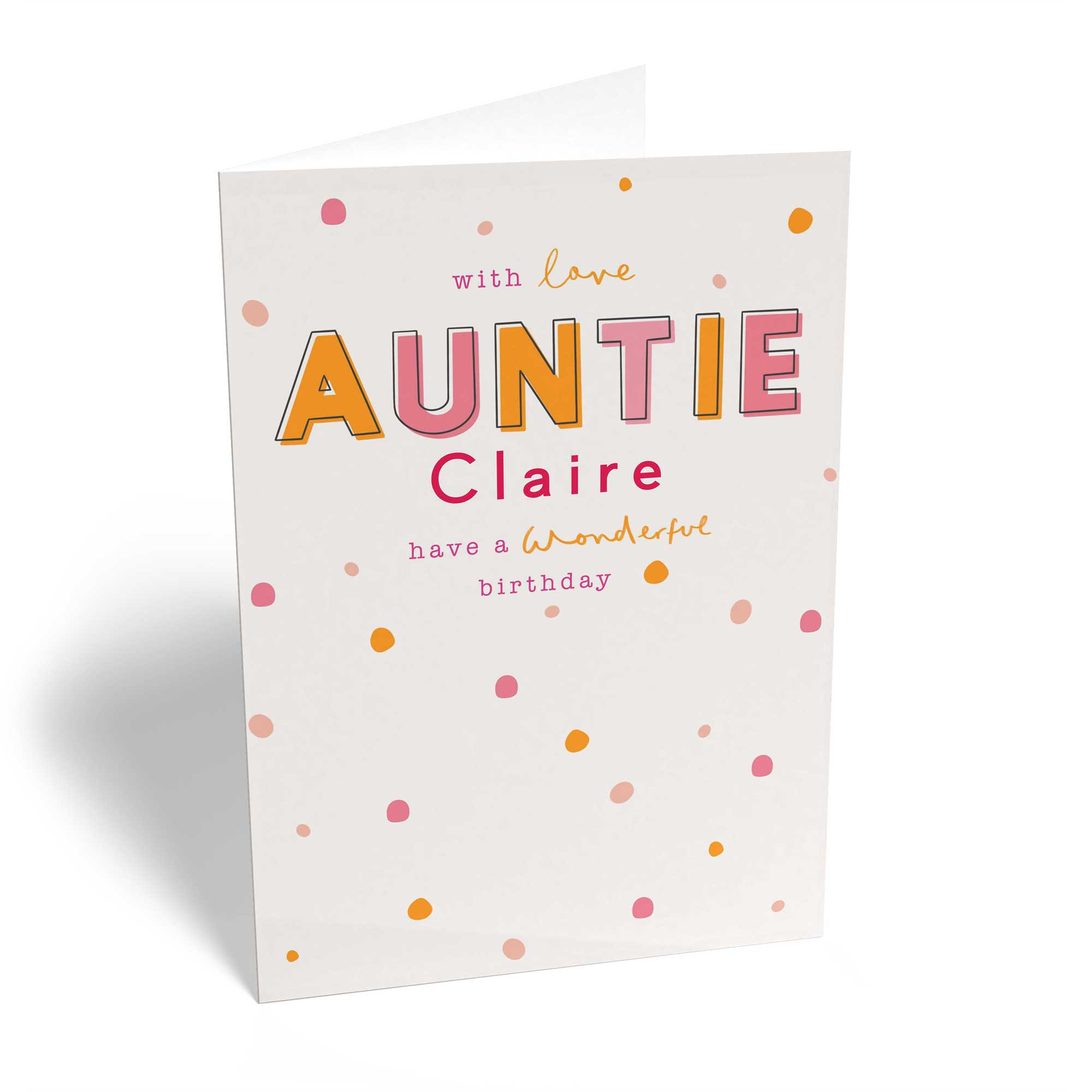 Contemporary Birthday Auntie Dotty Pink Yellow