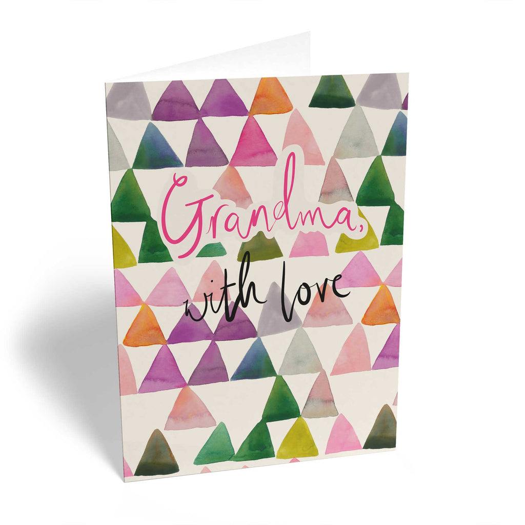 Contemporary Grandma Birthday Colourful Triangles