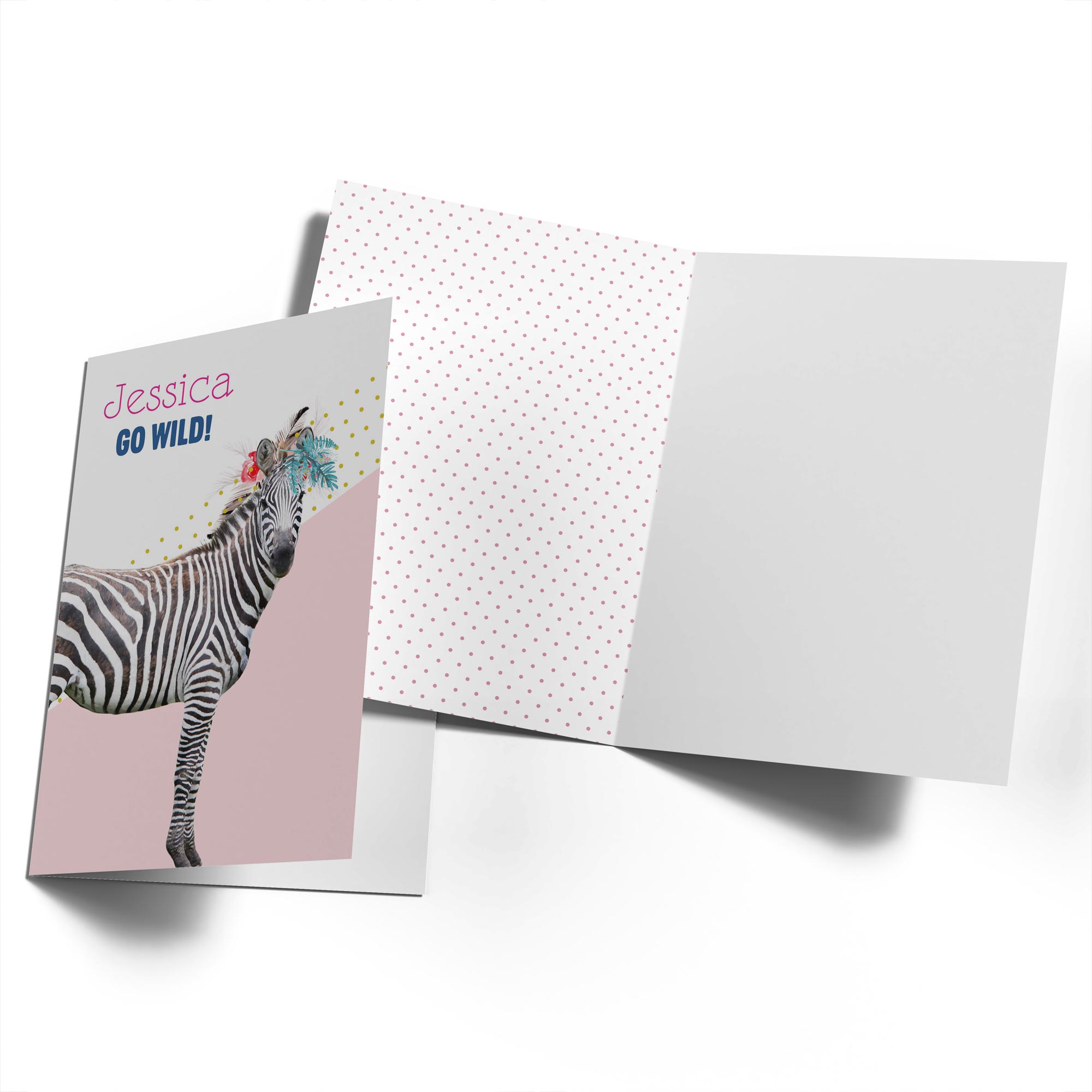 Contemporary Birthday Editable Zebra Photographic