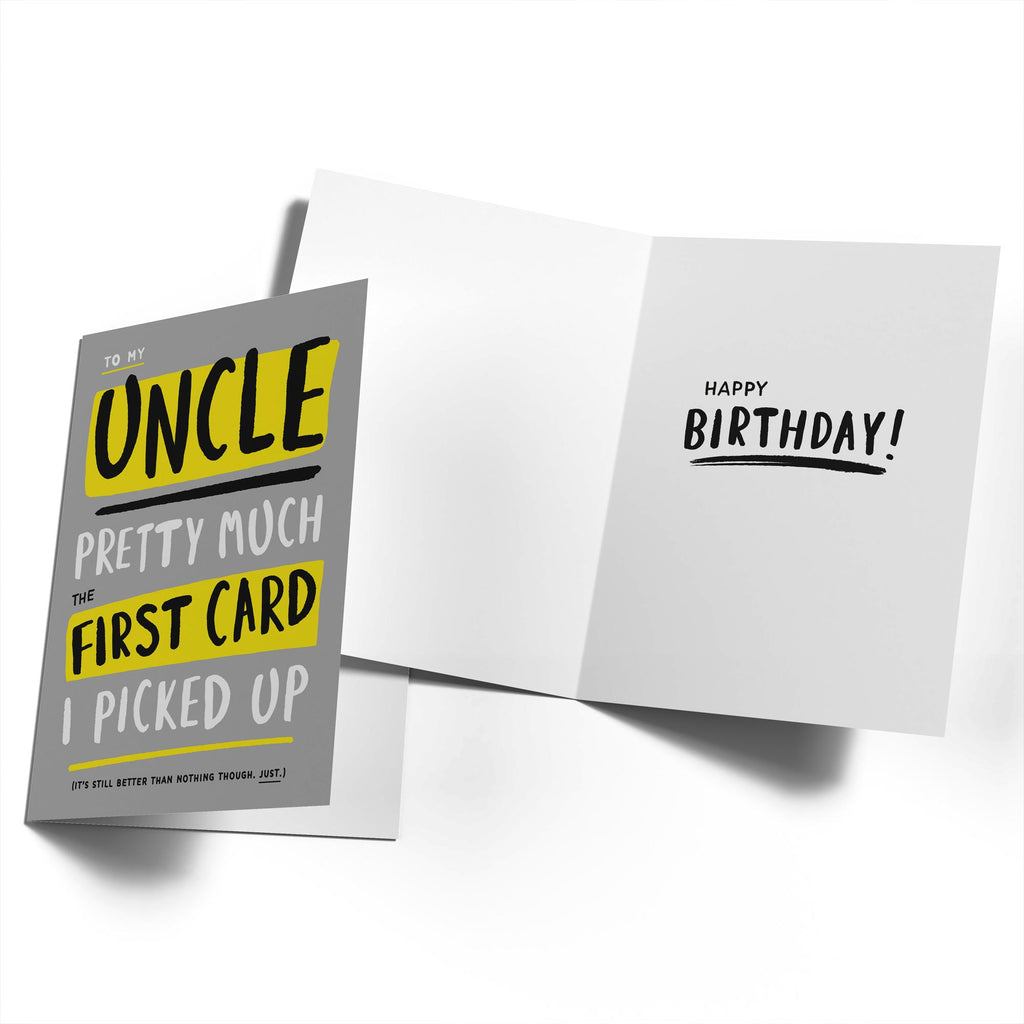 Funny Birthday Uncle Text First Card I Picked Up