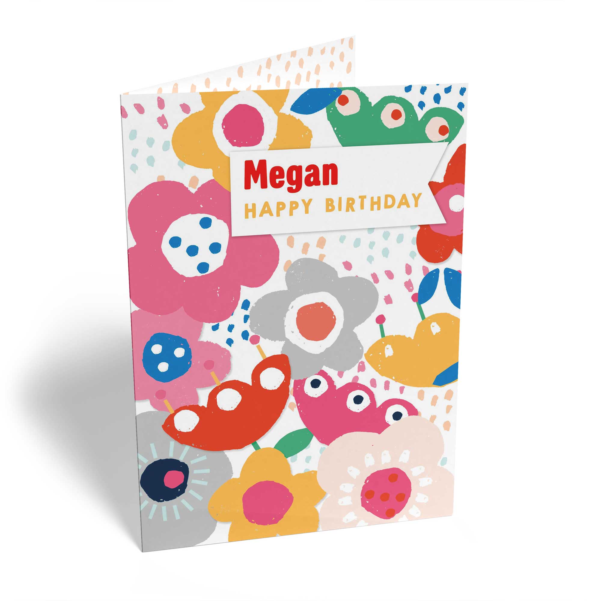 Contemporary Birthday Editable Colourful Flowers