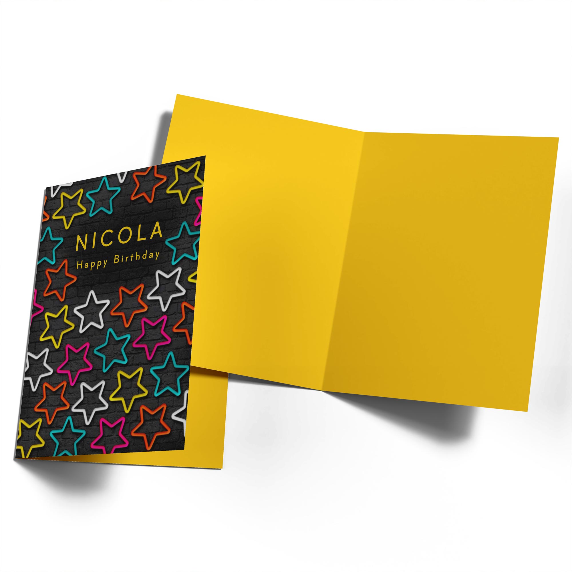 Contemporary Birthday Editable Colourful Stars