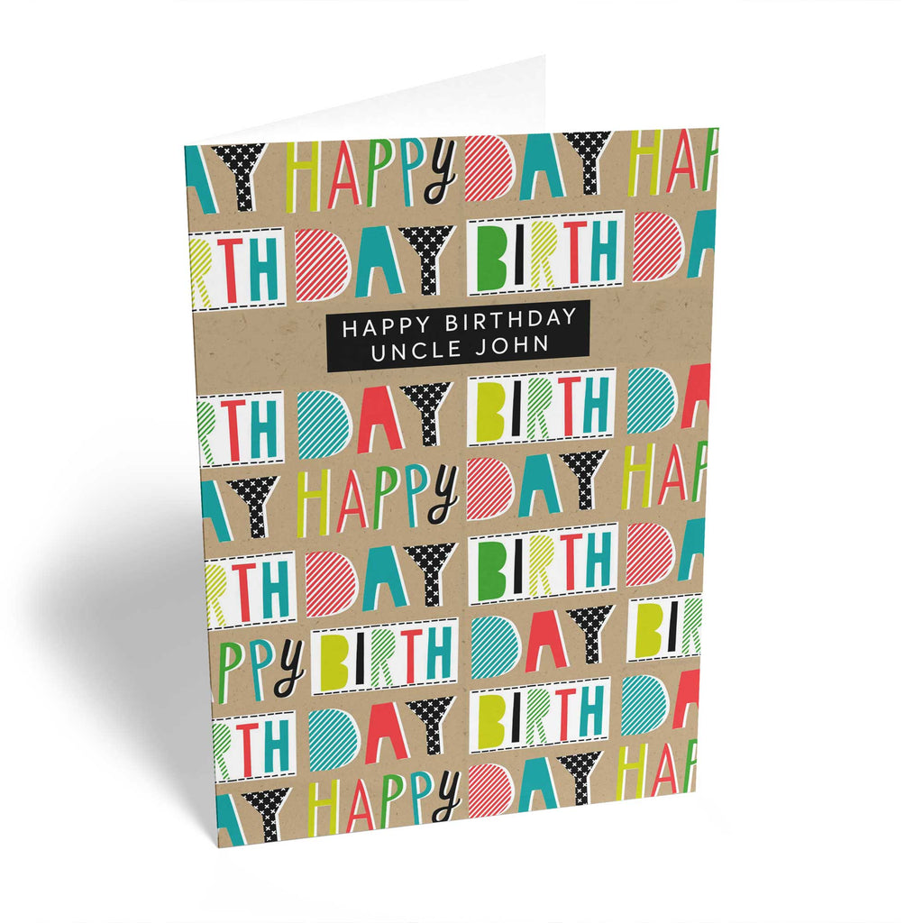 Contemporary Birthday Uncle Editable Colourful