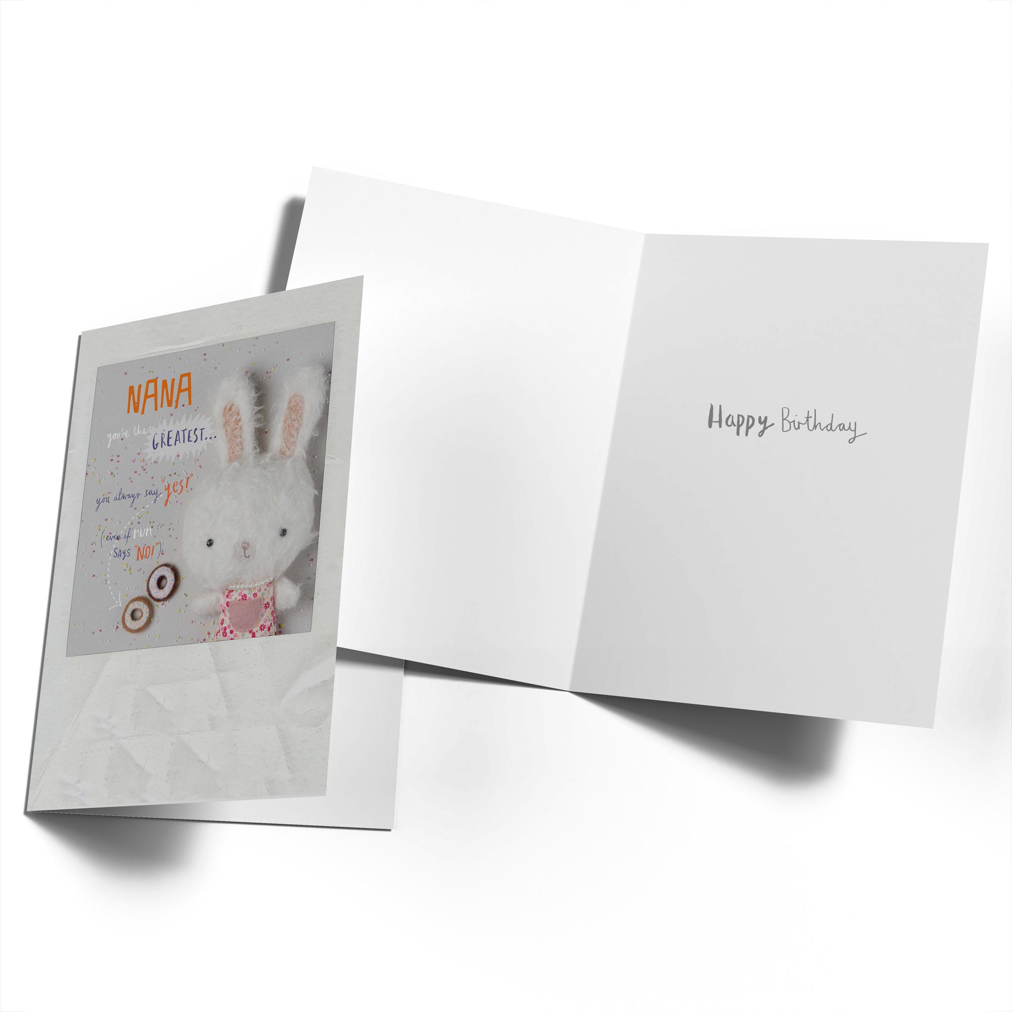 Cute Birthday Nana Editable Fuzzy Bunny Rabbit