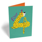 4th Birthday Fun Cheetah Figure Four