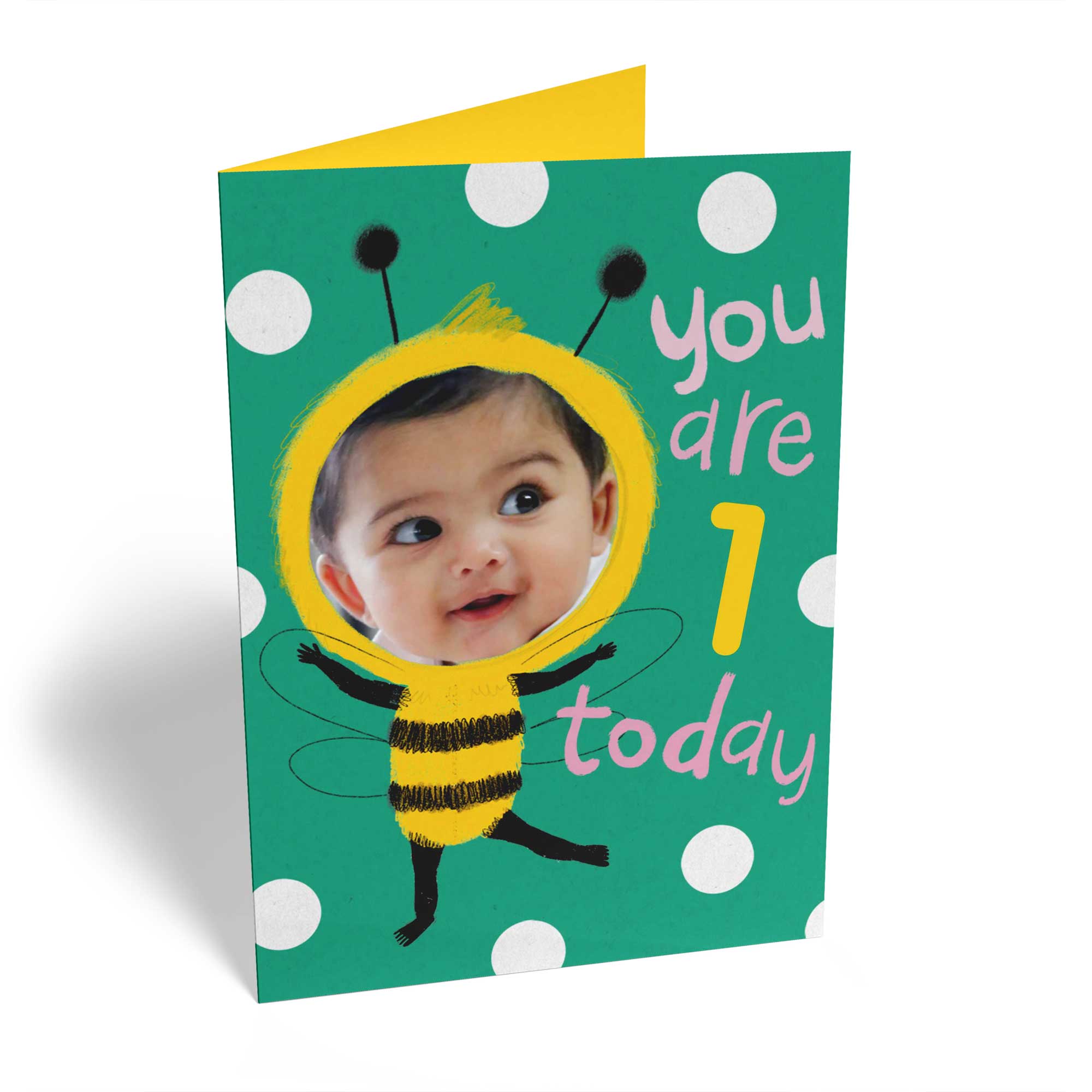 1st Birthday Cute Bee Custom Photo Upload