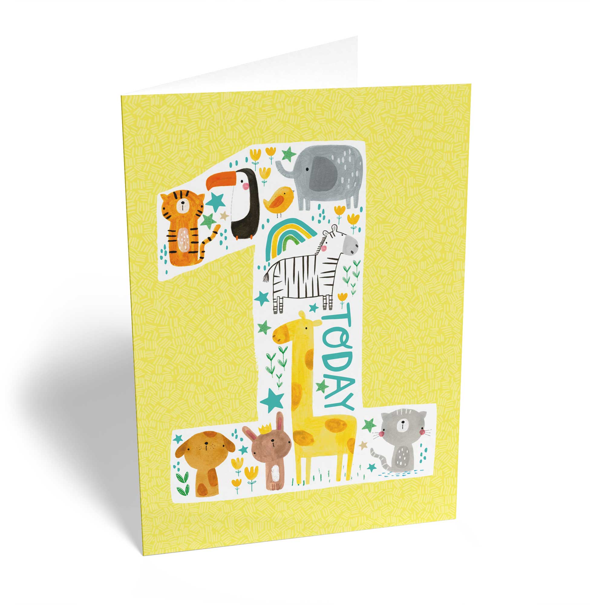 Cute Colourful Illustrated Number 1st Birthday