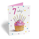 Cute Cupcake Candles 7th Birthday Kids