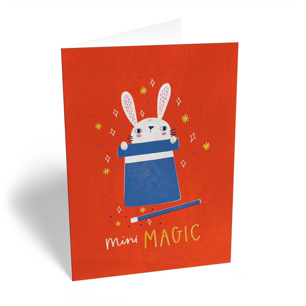 Rabbit And Magic Hat Birthday Card