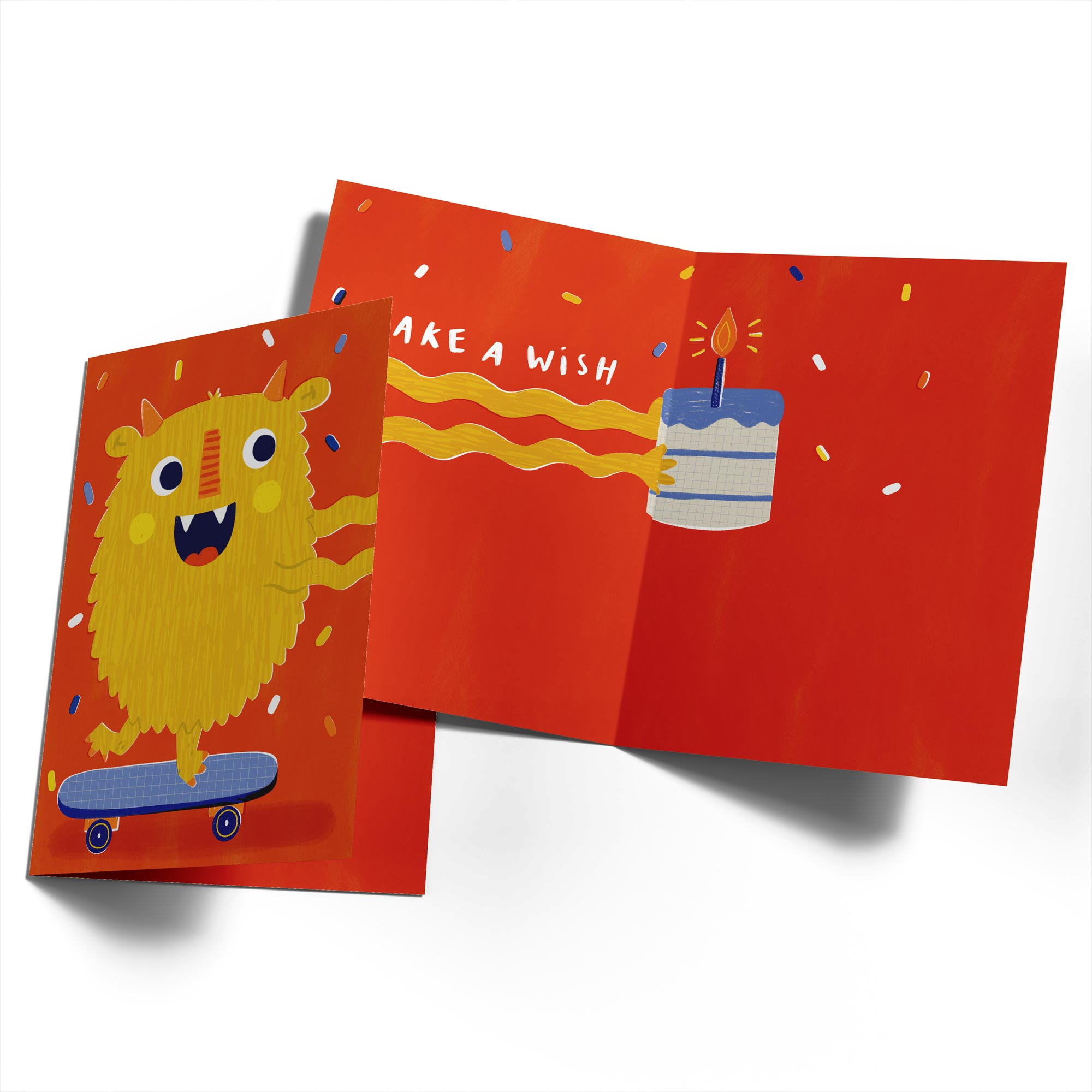 Make A Wish Monster Kids Birthday Card