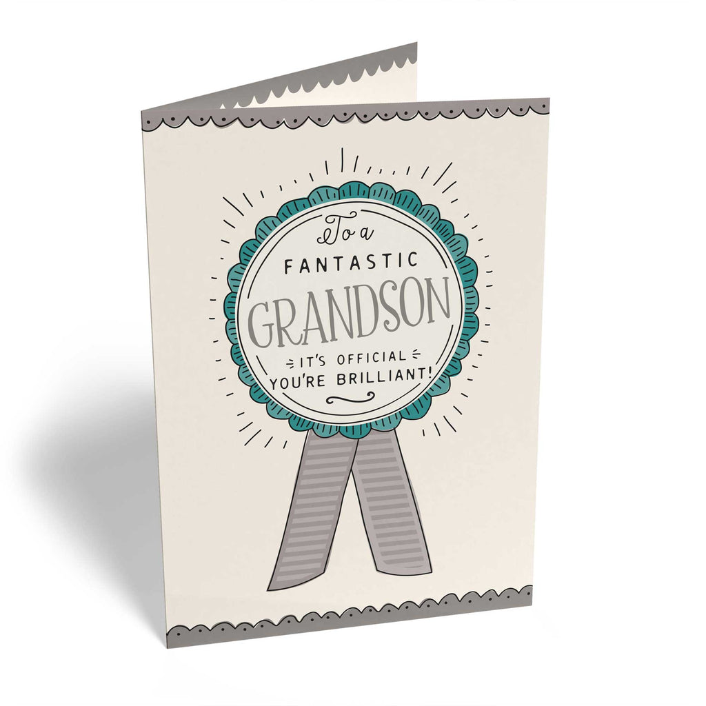Grandson Rosette Custom Birthday Card