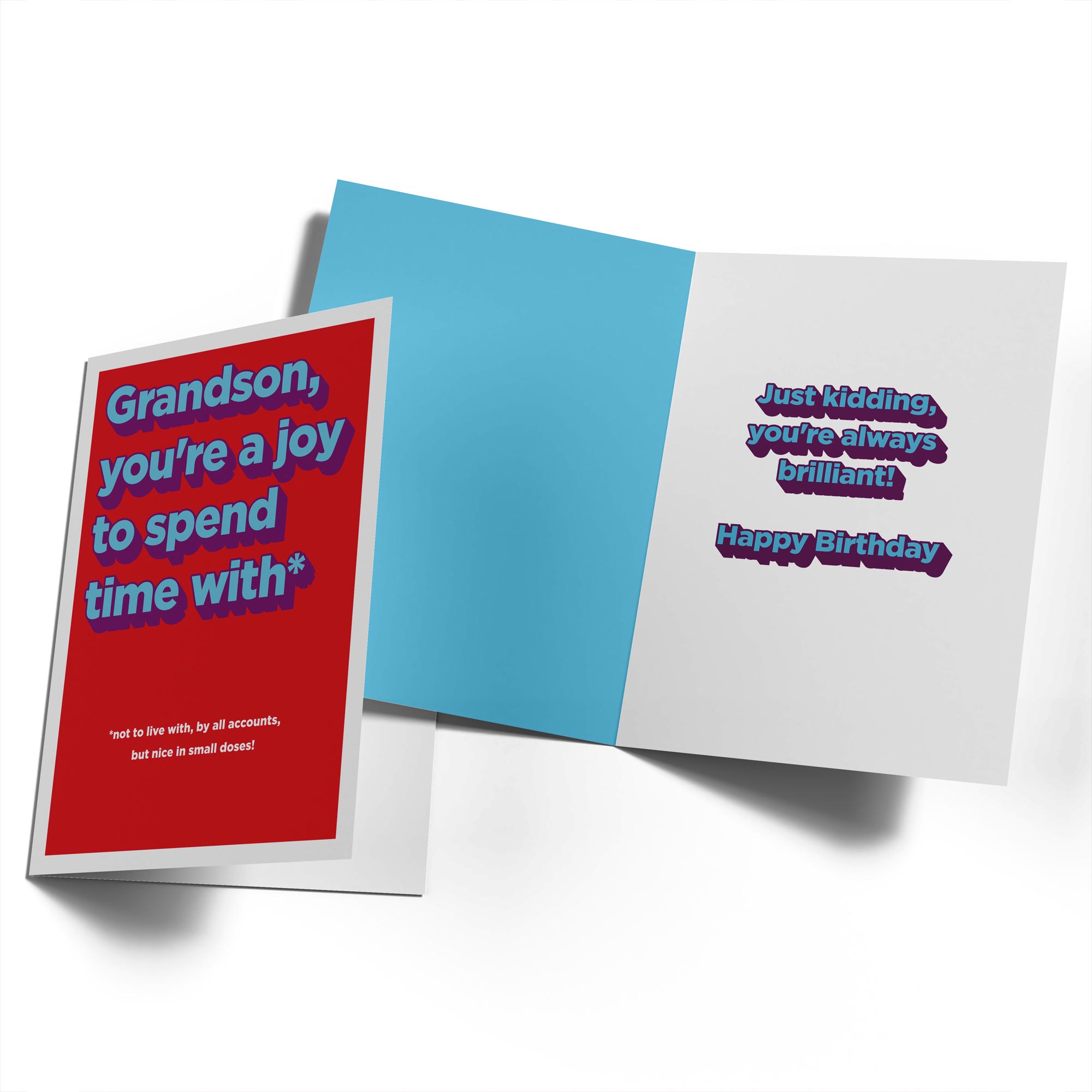 Funny Grandson Text Birthday Card