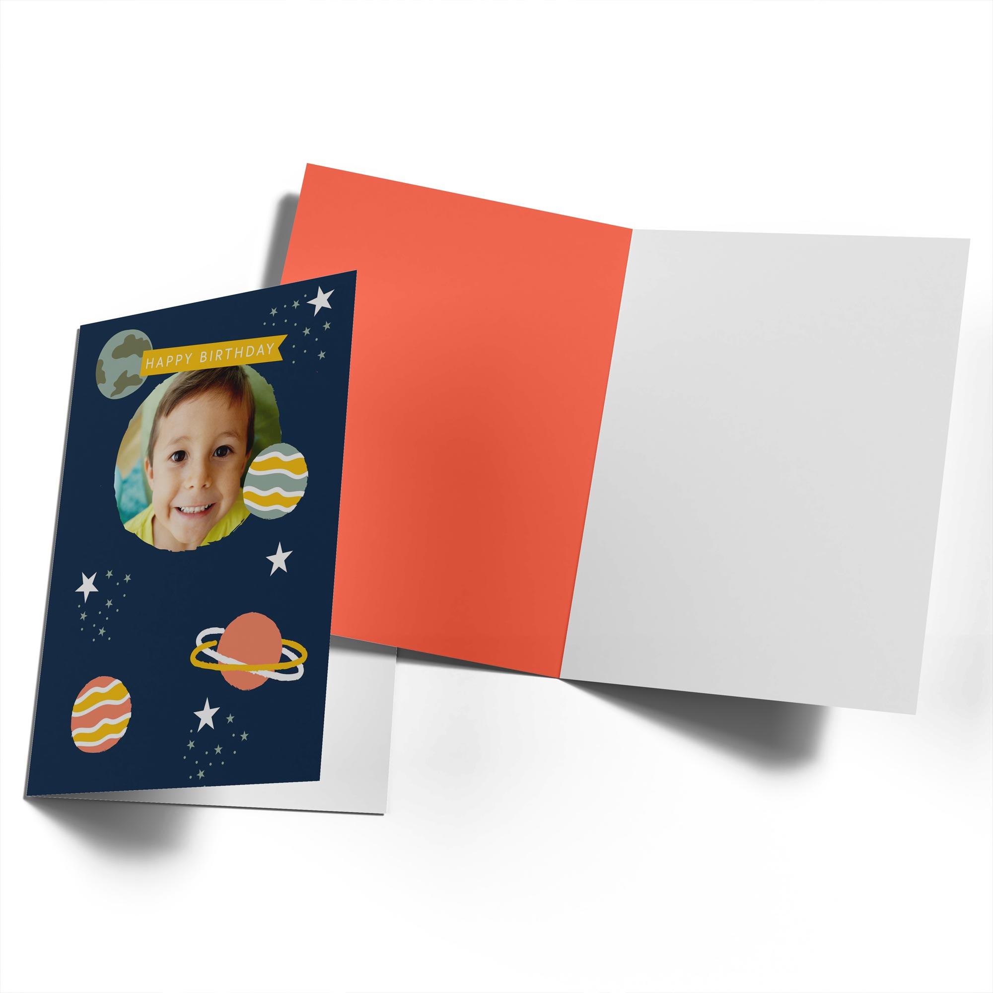 Space Custom Photo Kids Birthday Card