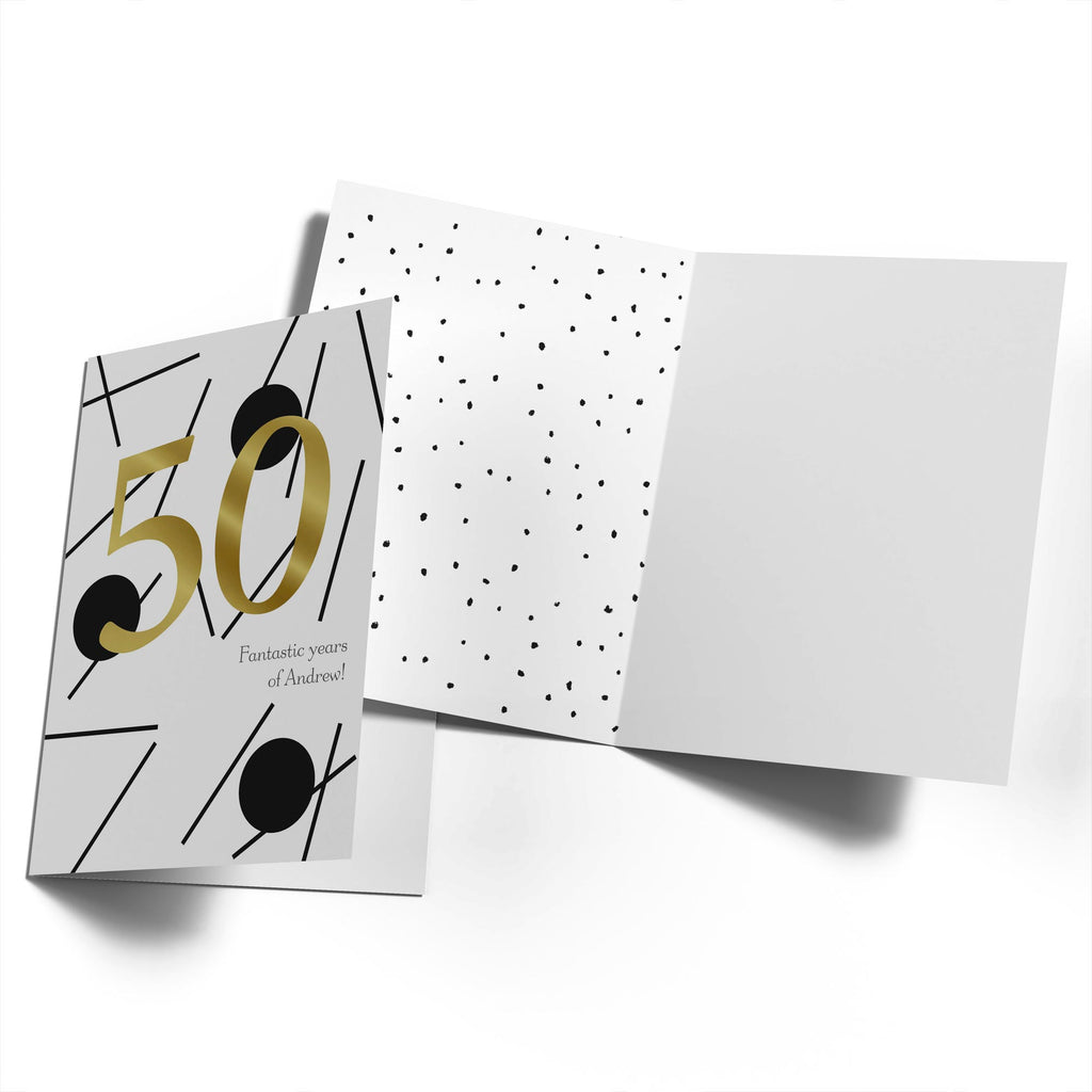 Patterned Custom 50th Birthday Card