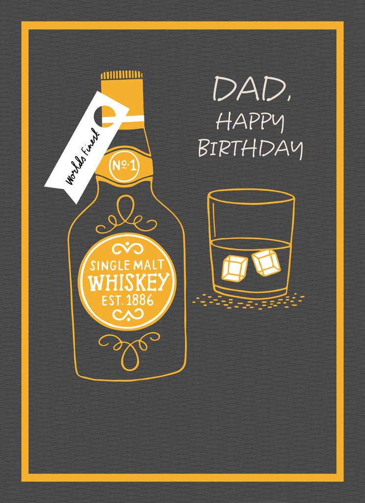 Dad Happy Birthday Whiskey Glass Ice Bottle