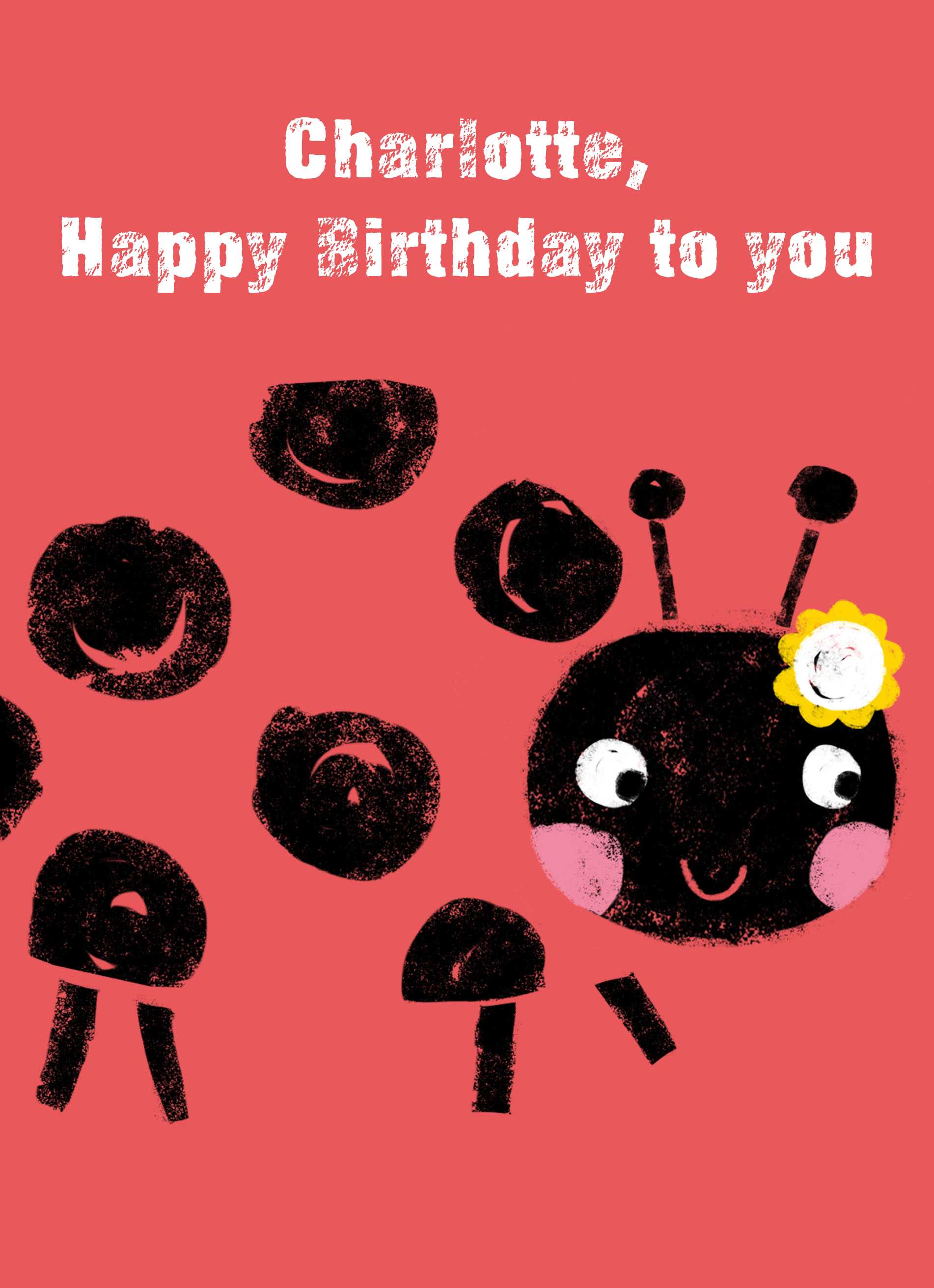 Cute Colourful Ladybird Kids Birthday