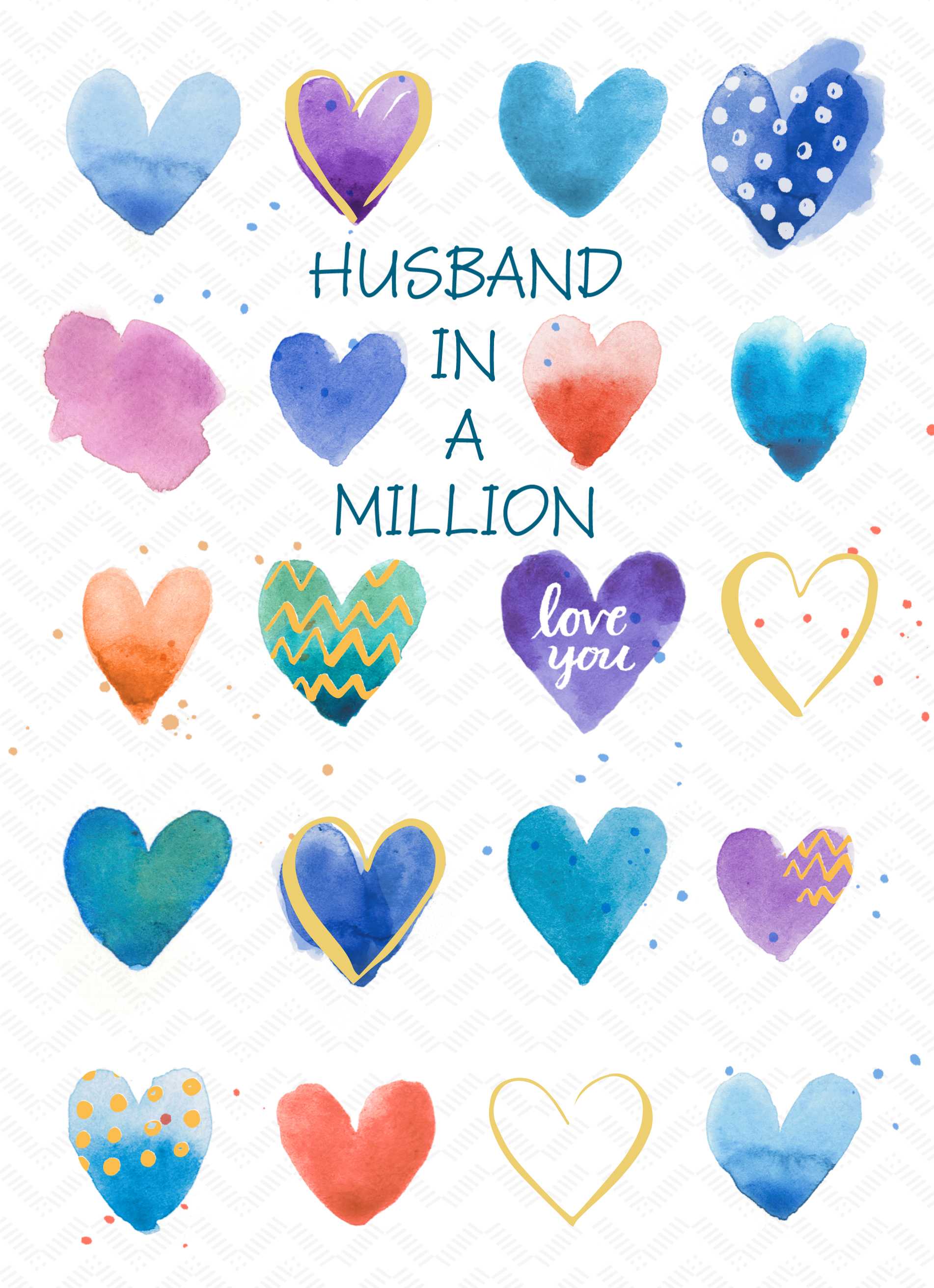 Husband Classic Multicoloured Love Heart Pattern